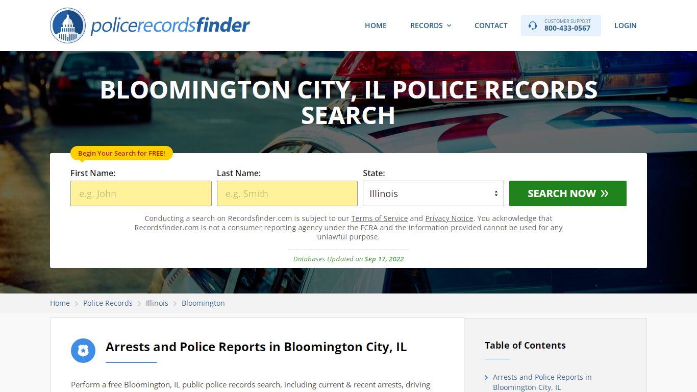 BLOOMINGTON CITY, IL POLICE RECORDS SEARCH - RecordsFinder